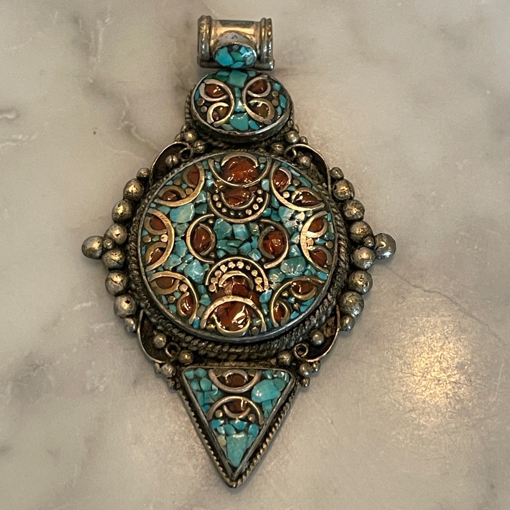 Vintage Turquoise and Silver Pendant